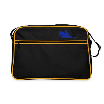 equitation cavalier obstacle cheval saut - Sac Retro - noir/or - Devant