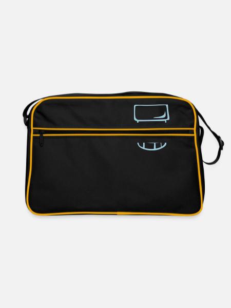 Schweizer Joghurt in kleinem 0 - Retro Tasche - Schwarz/Gold - Vorne