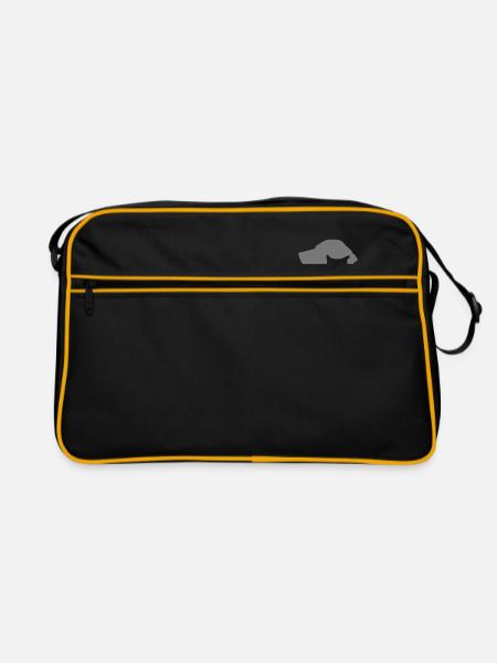 Cat & Dog Pet domestic Animals logo icon by - Retro Bag - black/gold - Front