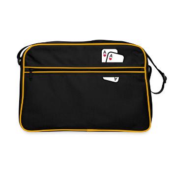 Cards ace of hearts playing cards poker - Retro Bag - black/gold - Front
