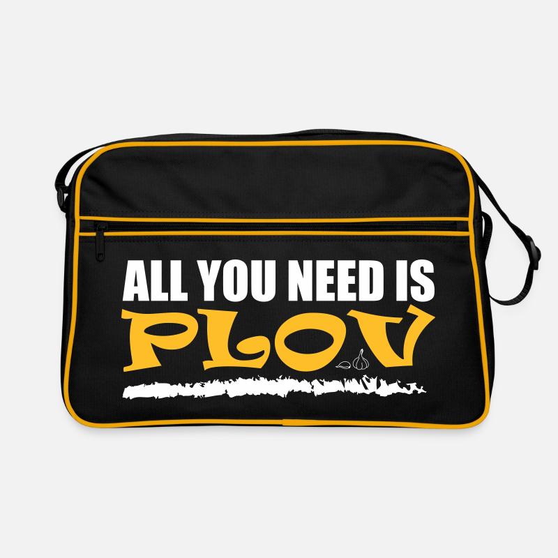 Alles was du brauchst ist Плов. Usbekischer Plov - Retro Tasche - Schwarz/Gold