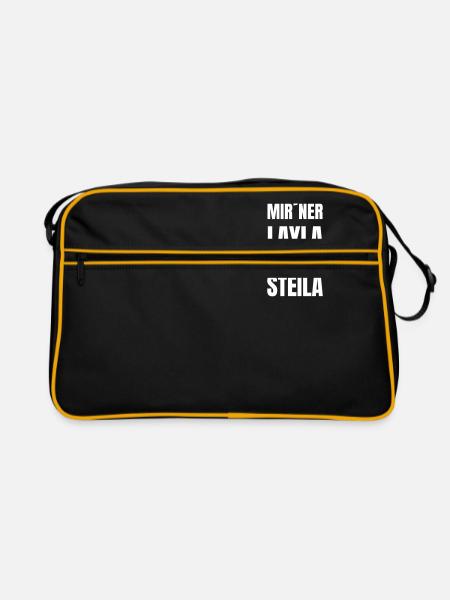 Mit´ner Layla gehst du Steila - Retro Tasche - Schwarz/Gold - Vorne