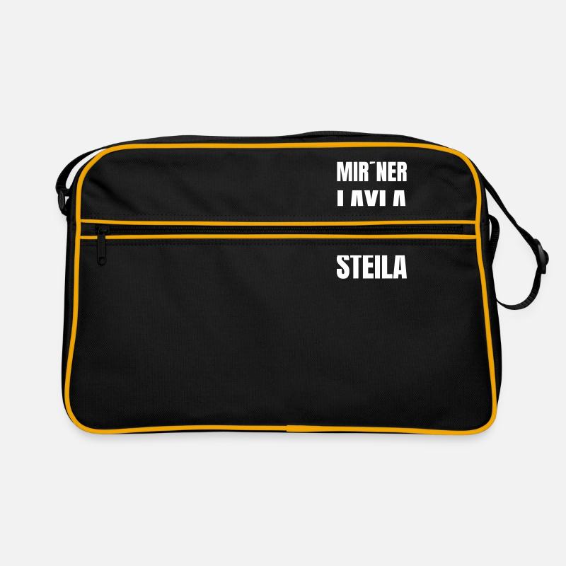 Mit´ner Layla gehst du Steila - Retro Tasche - Schwarz/Gold
