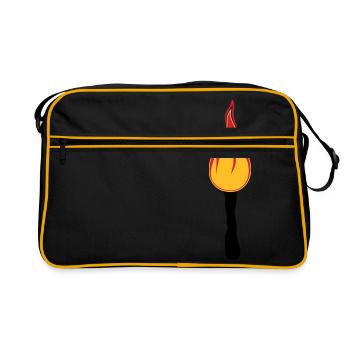 torch night walk light bright fire flame heis - Retro Bag - black/gold - Front