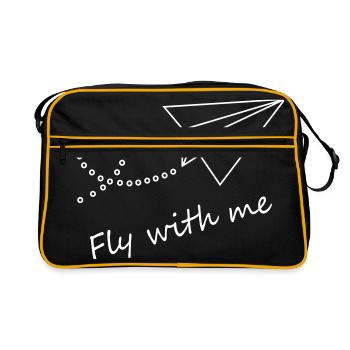 Fly with me - Retro Bag - black/gold - Front
