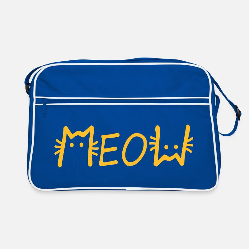 Couleur de motif de chat mignon chat meow chat librement sélectionnable Sac Retro