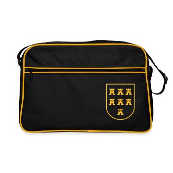 Wappen Siebenbürger Sachsen s/w - Siebenbürgen - Retro Tasche - Schwarz/Gold - Vorne