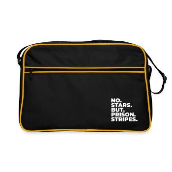 KEINE STERNE STRAFE STRÄFLING STREIFEN KNAST MOTIV - Retro Tasche - Schwarz/Gold - Vorne