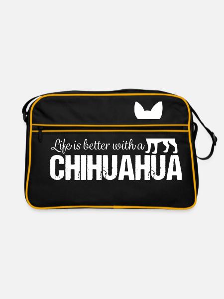 Chihuahua - Retro Tasche - Schwarz/Gold