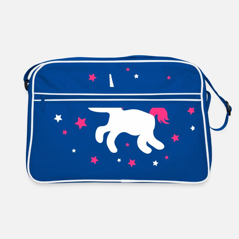 Niedliches Einhorn mit Sternen Retro Tasche