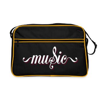 Music - Retro Tasche - Schwarz/Gold - Vorne