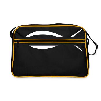 symbole du poisson Jésus - Sac Retro - noir/or - Devant