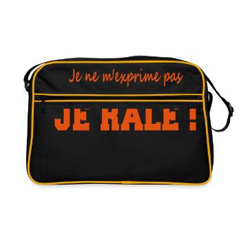 Je ne m'exprime pas je râle - Retro Tasche - Schwarz/Gold - Vorne