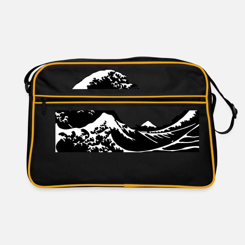 Welle - Retro Tasche - Schwarz/Gold