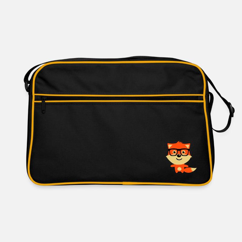 Cute & Funny Hipster Baby fox with nerd glasses Retro Tasche