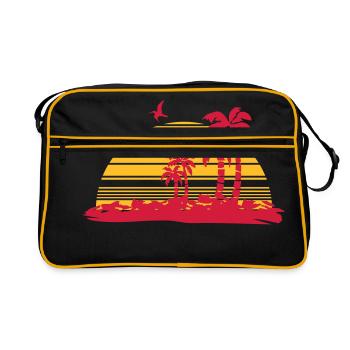 sunset island - Sac Retro - noir/or - Devant