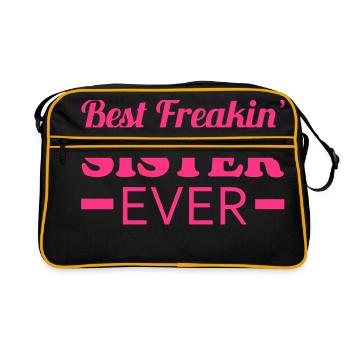 Sister - Retro Tasche - Schwarz/Gold - Vorne