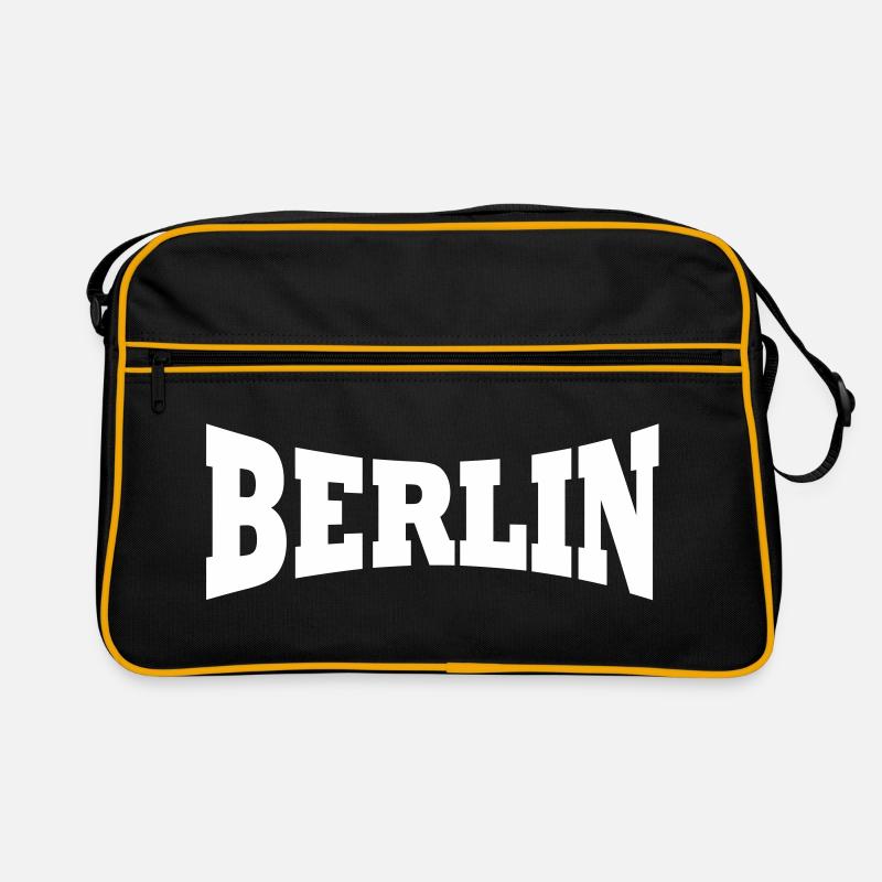 Berlin Schriftzug - Retro Tasche - Schwarz/Gold