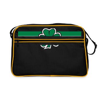 ireland clover flag - Retro Tasche - Schwarz/Gold - Vorne