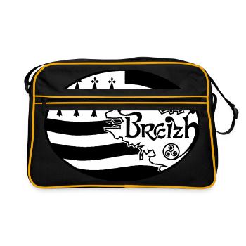 Drapeau Bretagne authentique - Sac Retro - noir/or - Devant