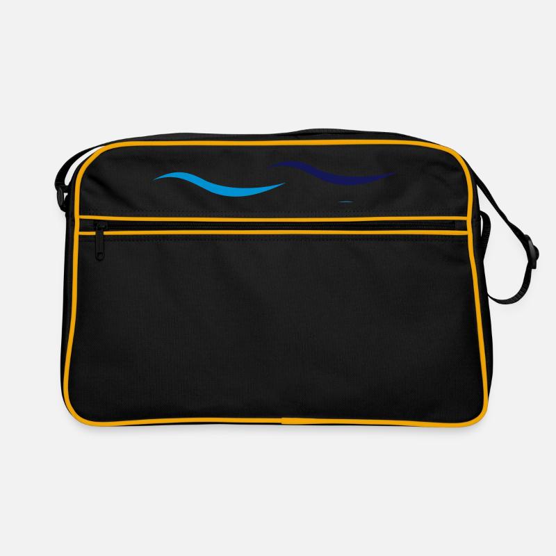 Wellen - Retro Tasche - Schwarz/Gold