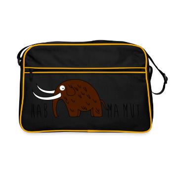 Mammut und Mut - Retro Tasche - Schwarz/Gold - Vorne