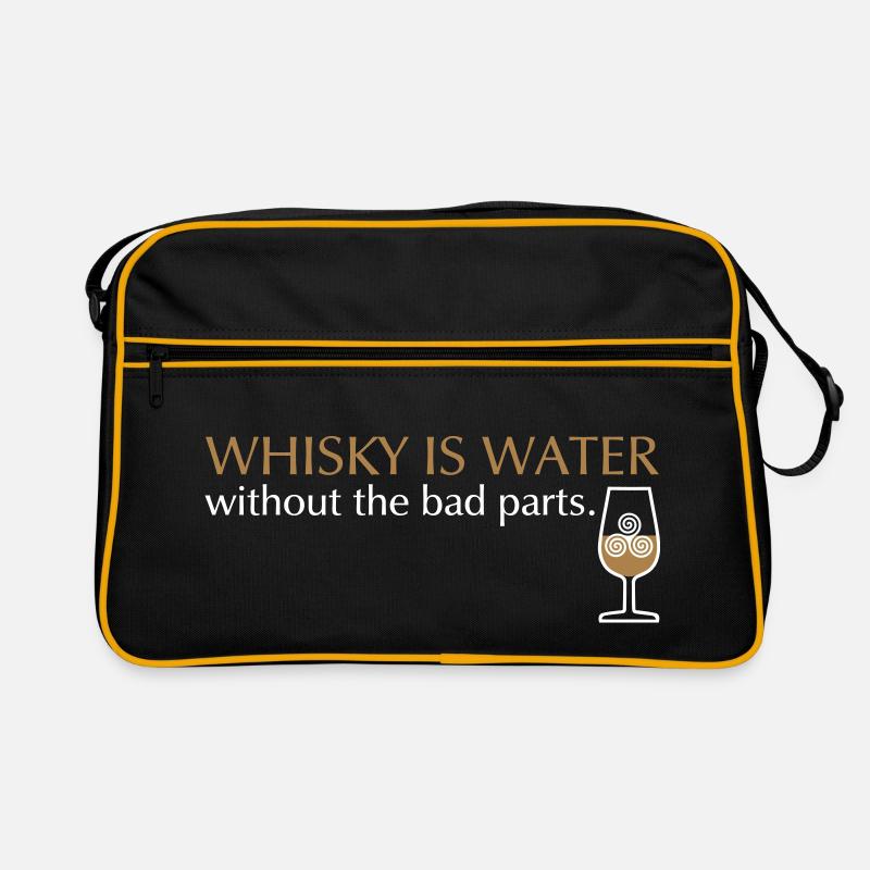 Whisky Is Water Spruch und Glas Retro Tasche
