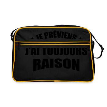 je préviens j'ai toujours raison - Sac Retro - noir/or - Devant