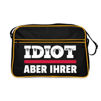 Zicke aber seine - Idiot aber ihrer Partnerlook - Retro Tasche - Schwarz/Gold - Vorne