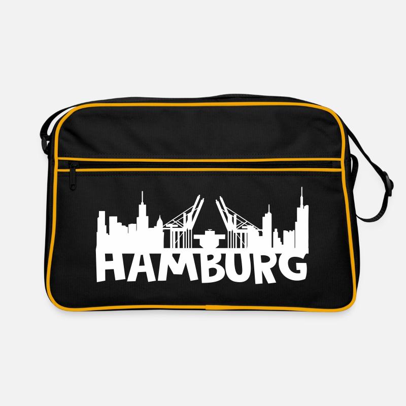 Hamburg skyline - Retro Bag - black/gold