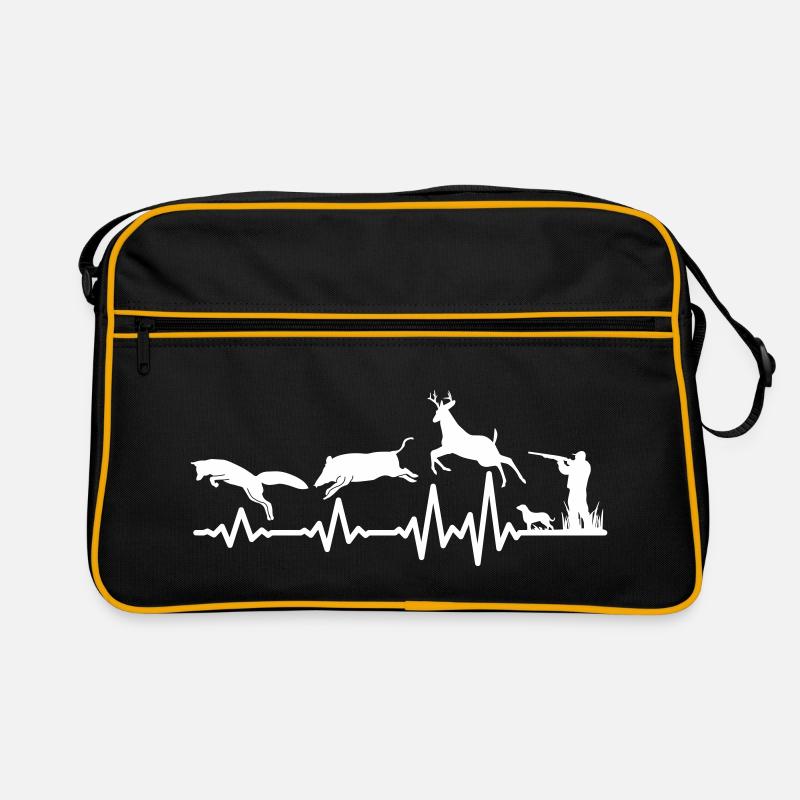Herzschlag Jäger Jagd Puls | Farbe änderbar Retro Tasche