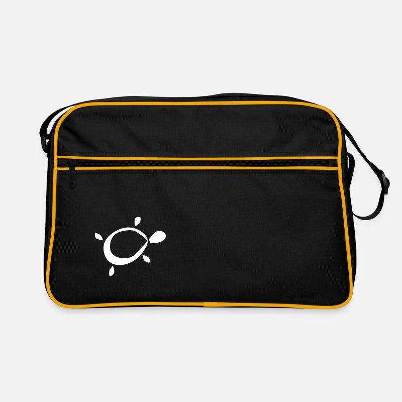 Schildkröte - Retro Tasche - Schwarz/Gold