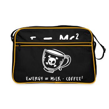 Energy Milk Coffee Chemistry - Retro Tasche - Schwarz/Gold - Vorne