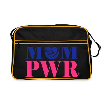 Mompower Strong Mom | Color changeable - Retro Bag - black/gold - Front