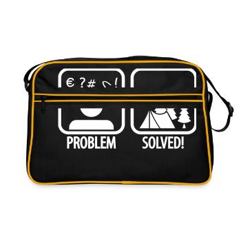 problem solved - camping - Retro Tasche - Schwarz/Gold - Vorne
