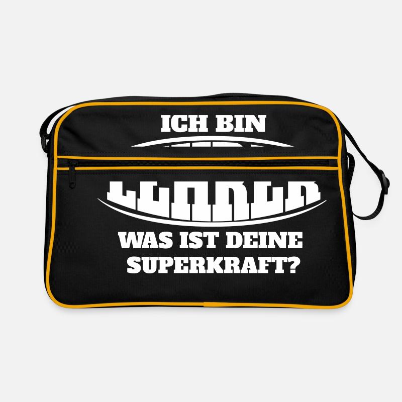 Lehrer Superkraft - Retro Tasche - Schwarz/Gold