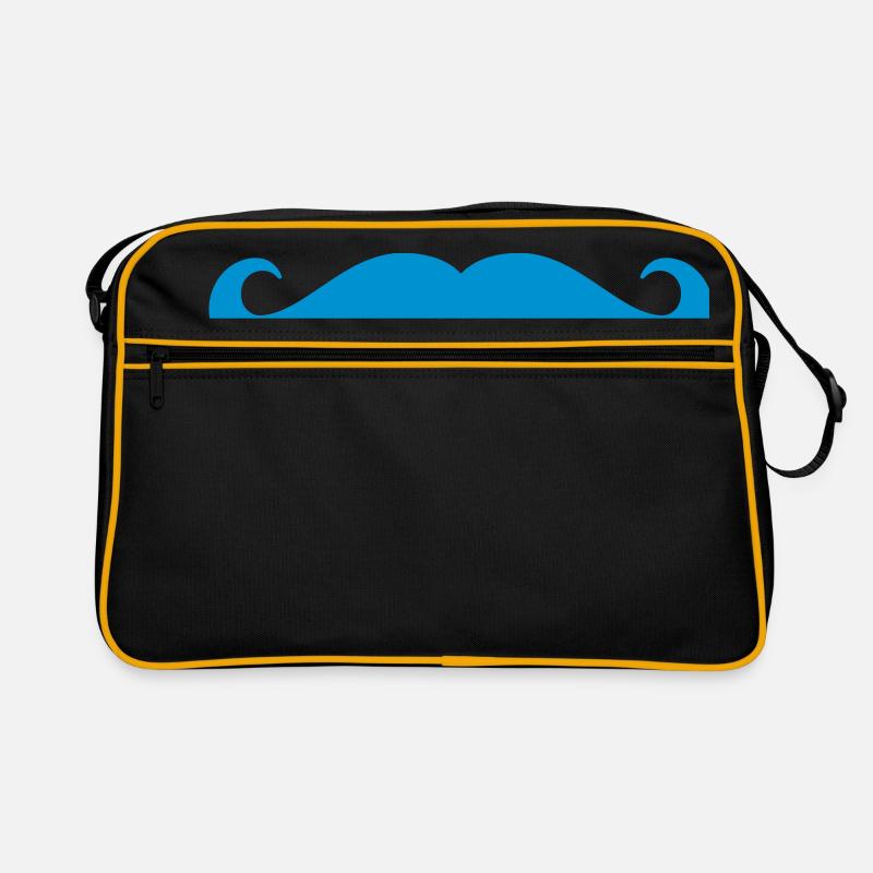 Mustache - Retro Tasche - Schwarz/Gold