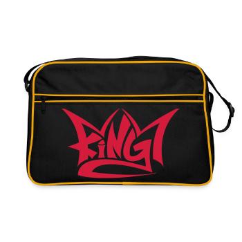 couronne couronne / roi roi / King / royal / noble - Sac Retro - noir/or - Devant