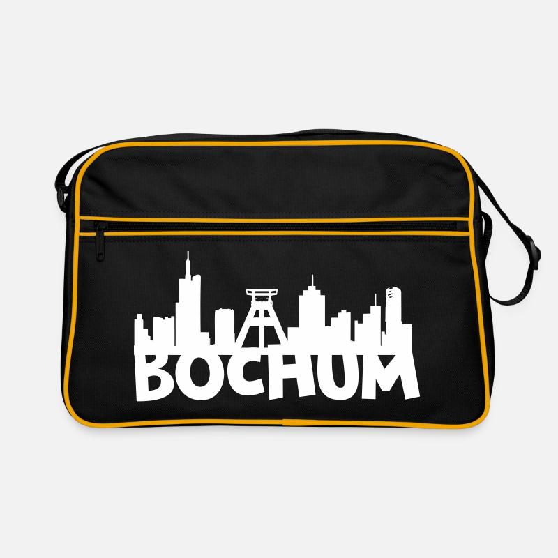 Bochum Skyline - Retro Tasche - Schwarz/Gold
