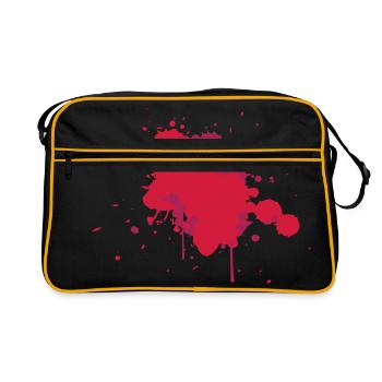 Aquarelle Splash (Vector / votre couleur) - Sac Retro - noir/or - Devant