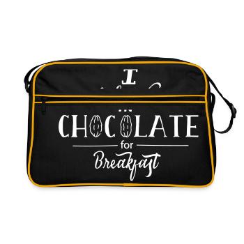 I Believe In Chocolate For Breakfast - Retro Tasche - Schwarz/Gold - Vorne