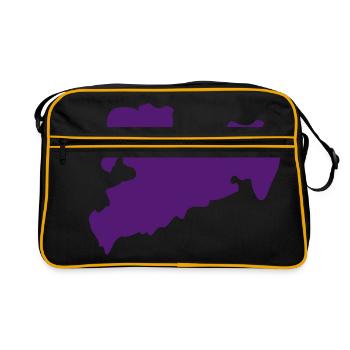 sachsen - Retro Tasche - Schwarz/Gold - Vorne