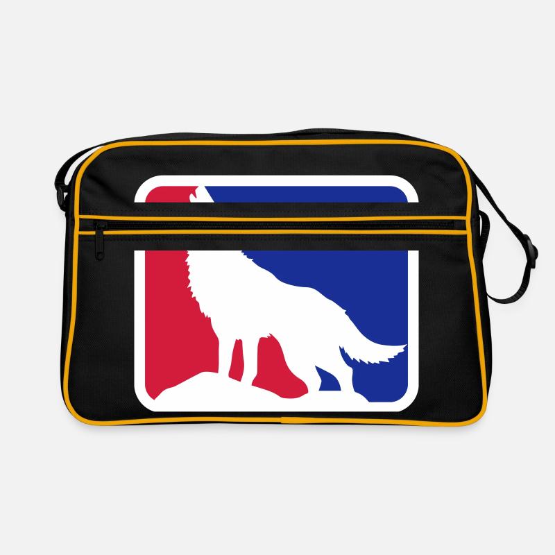 Wolf Hund Wildlife Werwolf Logo | Farben änderbar Retro Tasche