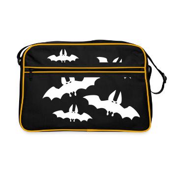 Fledermäuse - Retro Tasche - Schwarz/Gold - Vorne