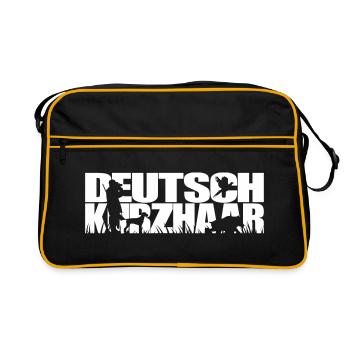 DEUTSCH KURZHAAR Jagdhund Jagdhunde Wilsigns - Retro Tasche - Schwarz/Gold - Vorne