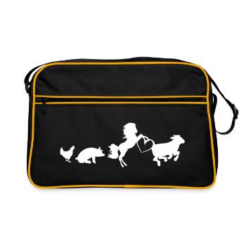 Bauernhof - Retro Tasche - Schwarz/Gold - Vorne