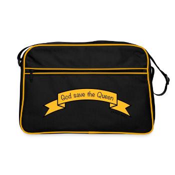 God save the queen | Vectorgraphic - Retro Tasche - Schwarz/Gold - Vorne
