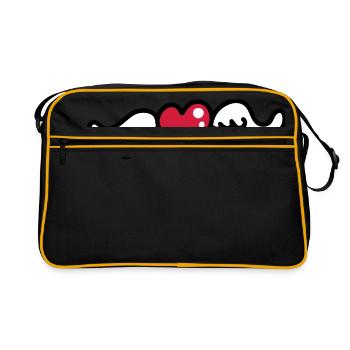 Ailes de coeur de 3 - Sac Retro - noir/or - Devant