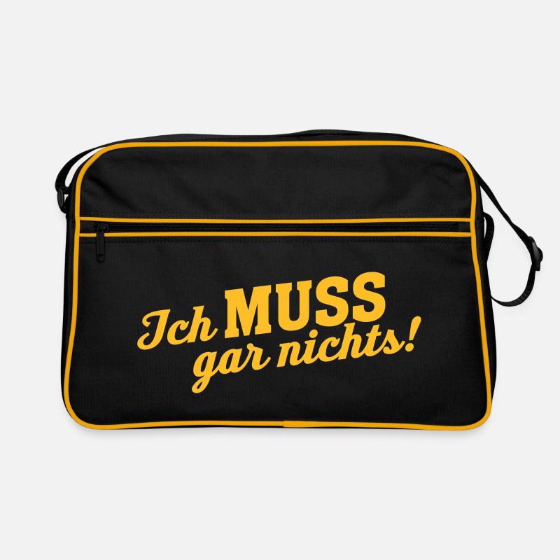 Statement ich MUSS gar Nichts Retro Tasche