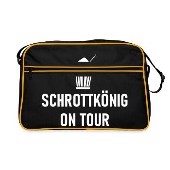 Schrottkönig on Tour - Retro Tasche - Schwarz/Gold - Vorne